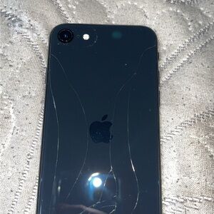 Apple Black iPhone with Multi-Camera System and Glossy Finish(cracked back piece